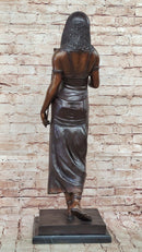 Cleopatra Egyptian Pharaoh Bronze Sculpture 34" x 11"