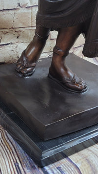 Cleopatra Egyptian Pharaoh Bronze Sculpture 34" x 11"
