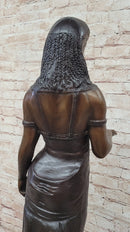 Cleopatra Egyptian Pharaoh Bronze Sculpture 34" x 11"