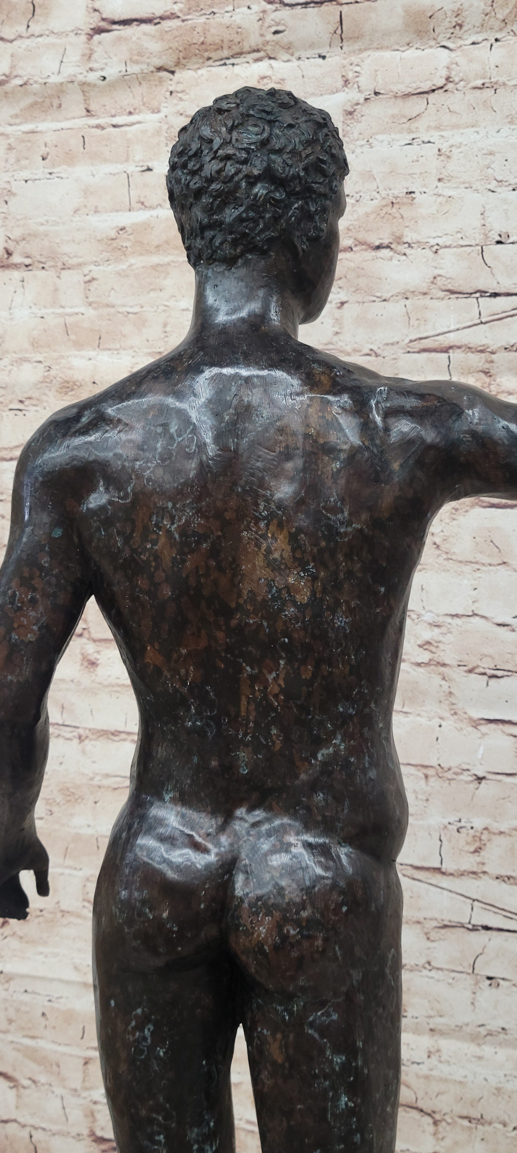 Auguste Rodin Age of Bronze Tribute Statue Sculpture Nude Male Figure 39" x 25"