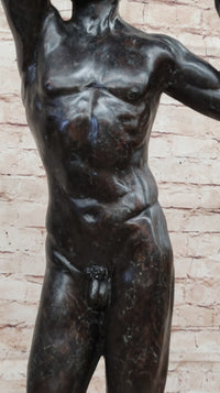 Age of Bronze by Auguste Rodin Statue Sculpture Realism Nude Man Male Figure 37" x 11"