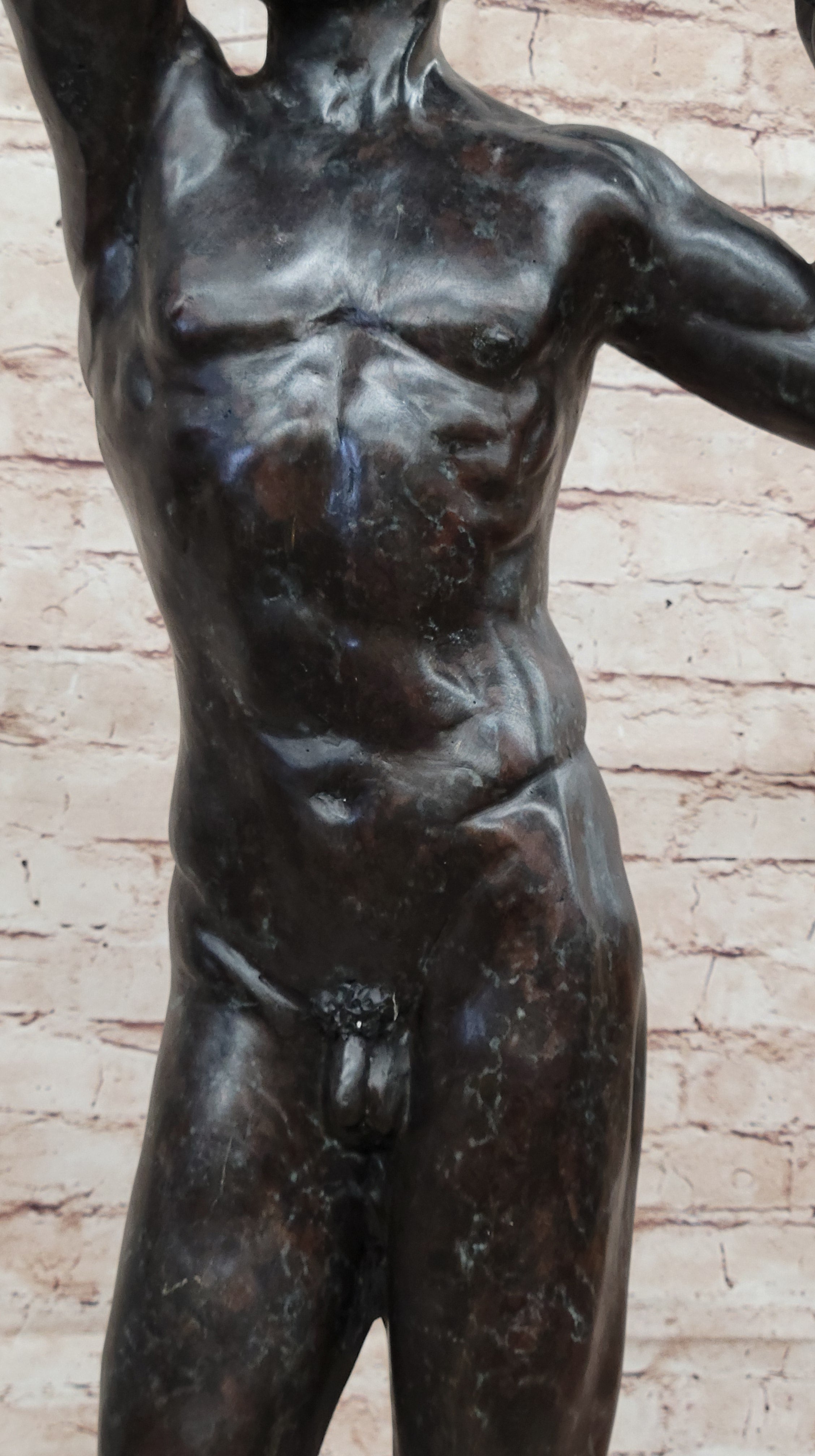 Age of Bronze by Auguste Rodin Statue Sculpture Realism Nude Man Male Figure 37" x 11"