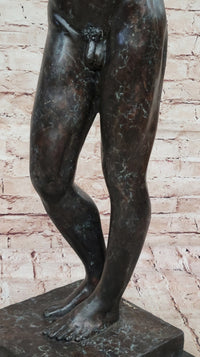Age of Bronze by Auguste Rodin Statue Sculpture Realism Nude Man Male Figure 37" x 11"