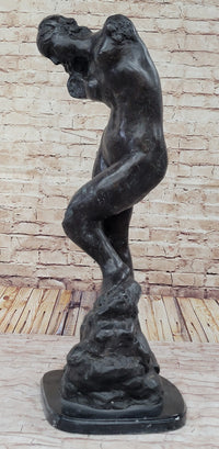 EVE (1895) Bronze Statue Sculpture by Auguste Rodin Nude Female Figure 32" x 11"