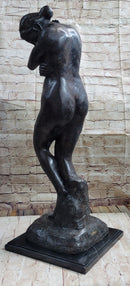 Eve by Auguste Rodin Bronze Sculpture Statue Nude Female Figure on Marble Base