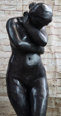Eve by Auguste Rodin Bronze Sculpture Statue Nude Female Figure on Marble Base