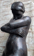 Eve by Auguste Rodin Bronze Sculpture Statue Nude Female Figure on Marble Base