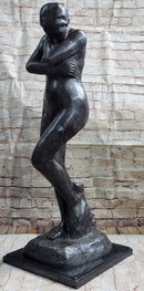 Eve by Auguste Rodin Bronze Sculpture Statue Nude Female Figure on Marble Base