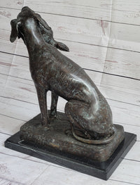Hunting Dog Retriever w/ Rabbit Bronze Sculpture 16" x 16"