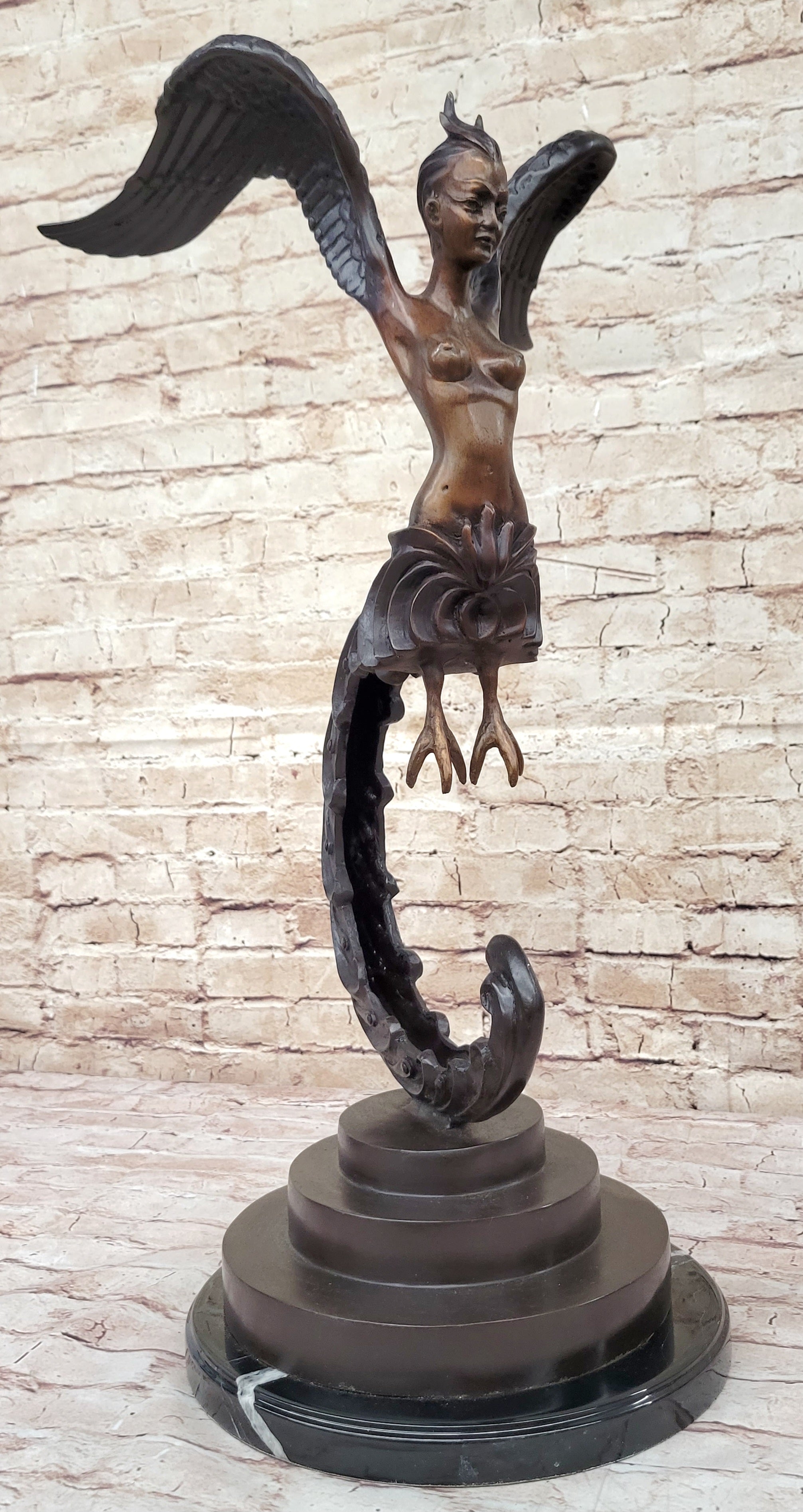 Kinnara Kinaree Kinari Woman Sculpture 24" x 13"