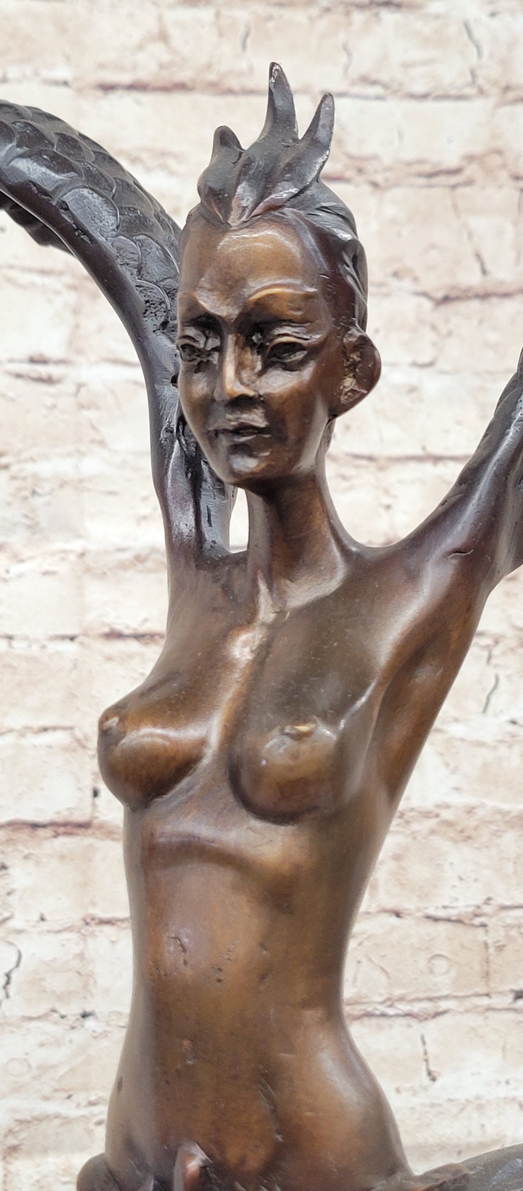 Kinnara Kinaree Kinari Woman Sculpture 24" x 13"