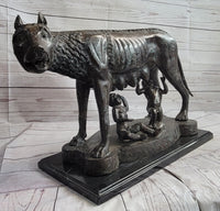Capitoline Wolf Bronze Sculpture Romulus & Remus 16" x 23"