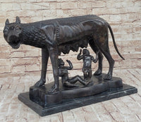 Capitoline Wolf Bronze Sculpture Romulus & Remus 16" x 23"