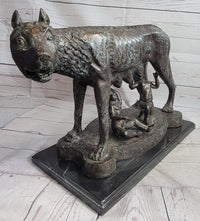 Capitoline Wolf Bronze Sculpture Romulus & Remus 16" x 23"