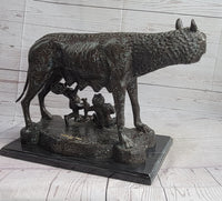 Capitoline Wolf Bronze Sculpture Romulus & Remus 16" x 23"