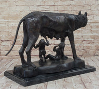 Capitoline Wolf Bronze Sculpture Romulus & Remus 16" x 23"