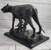 Capitoline Wolf Bronze Sculpture Romulus & Remus 16" x 23"