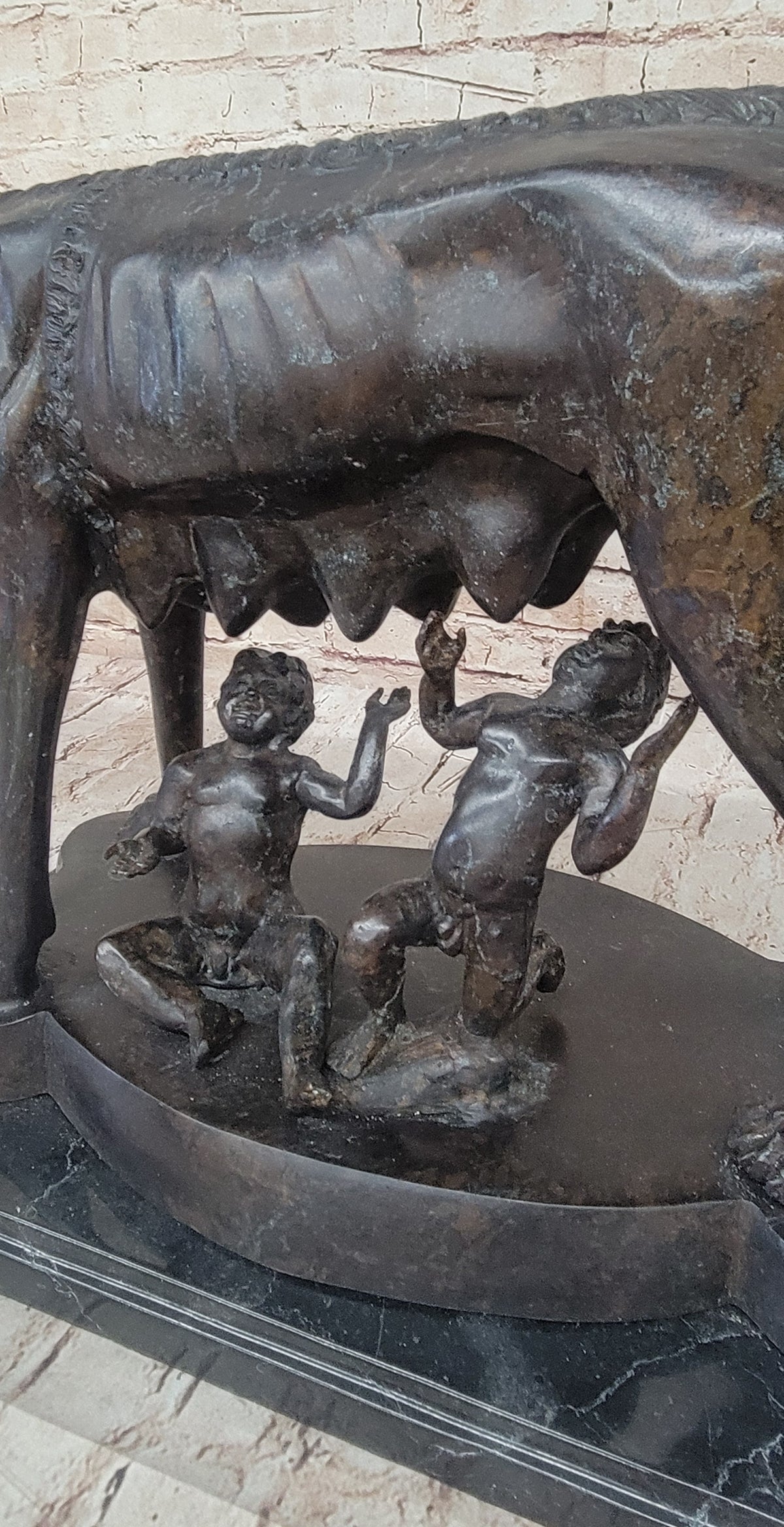 Capitoline Wolf Bronze Sculpture Romulus & Remus 16" x 23"