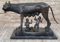 Capitoline Wolf Bronze Sculpture Romulus & Remus 16" x 23"