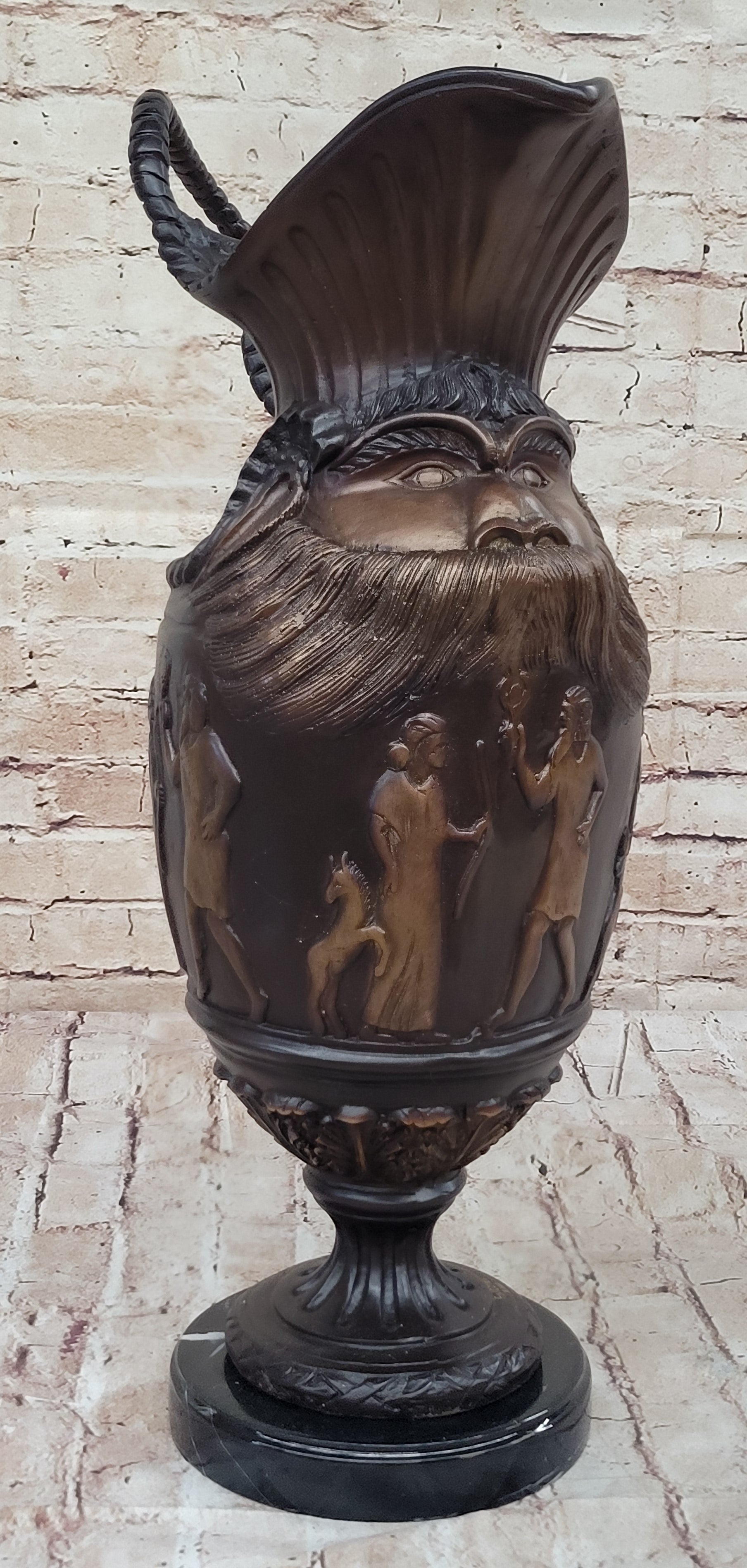 Hot Cast Bronze Middle Eastern Urn Sculpture Signed Art