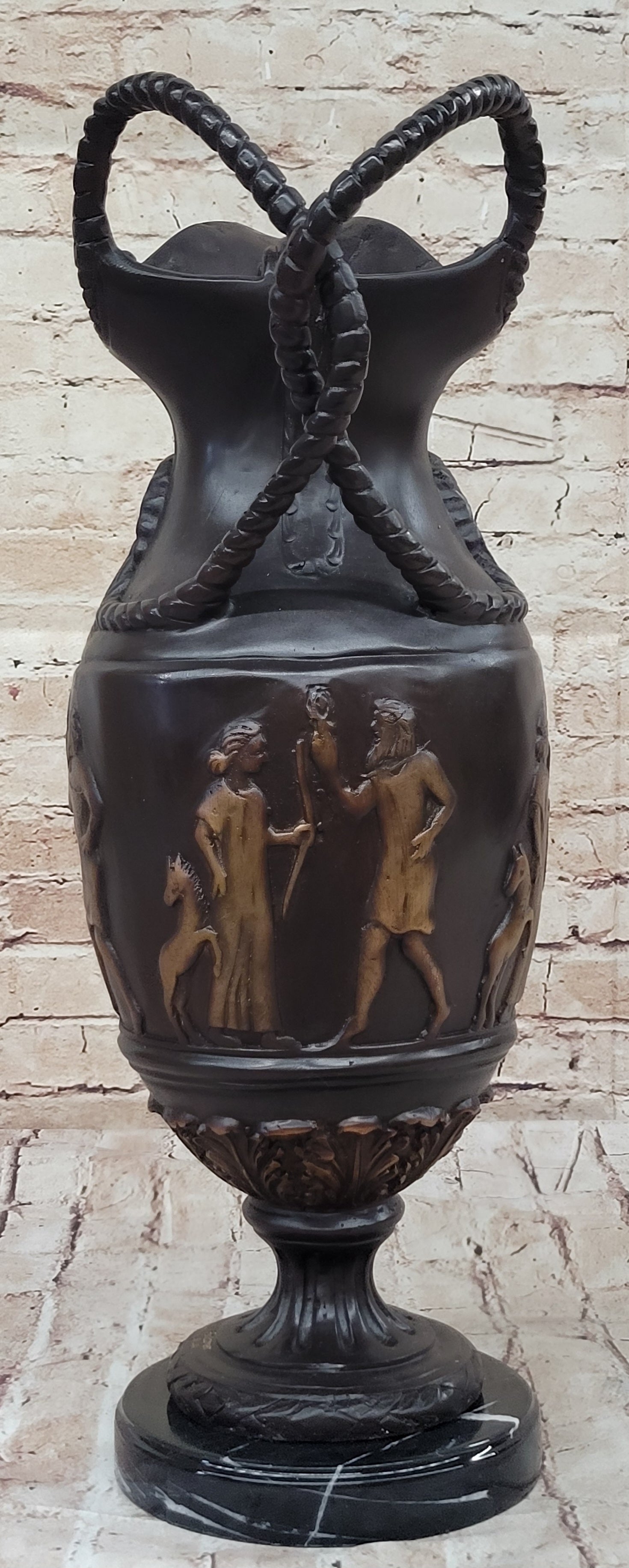 Hot Cast Bronze Middle Eastern Urn Sculpture Signed Art