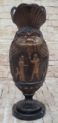 Hot Cast Bronze Middle Eastern Urn Sculpture Signed Art