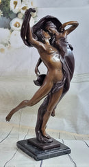 Cupid & Psyche Romantic Couple Flying Bronze Sculpture 24" x 11"