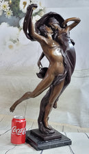 Cupid & Psyche Romantic Couple Flying Bronze Sculpture 24" x 11"