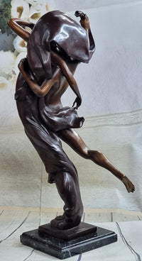 Cupid & Psyche Romantic Couple Flying Bronze Sculpture 24" x 11"