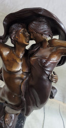 Cupid & Psyche Romantic Couple Flying Bronze Sculpture 24" x 11"