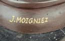 Signed Moigniez Eagle Catch Fish Bronze Sculpture 24" x 13"