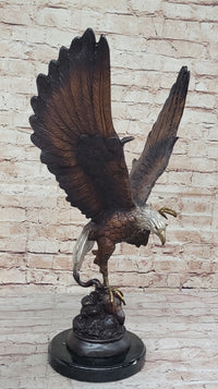 American Bald Eagle Bronze Sculpture by Moigniez 22" x 17"