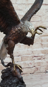 American Bald Eagle Bronze Sculpture by Moigniez 22" x 17"
