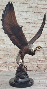 American Bald Eagle Bronze Sculpture by Moigniez 22" x 17"