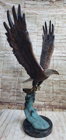 American Bald Eagle Bronze Sculpture 37" x 19"