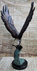 American Bald Eagle Bronze Sculpture 37" x 19"