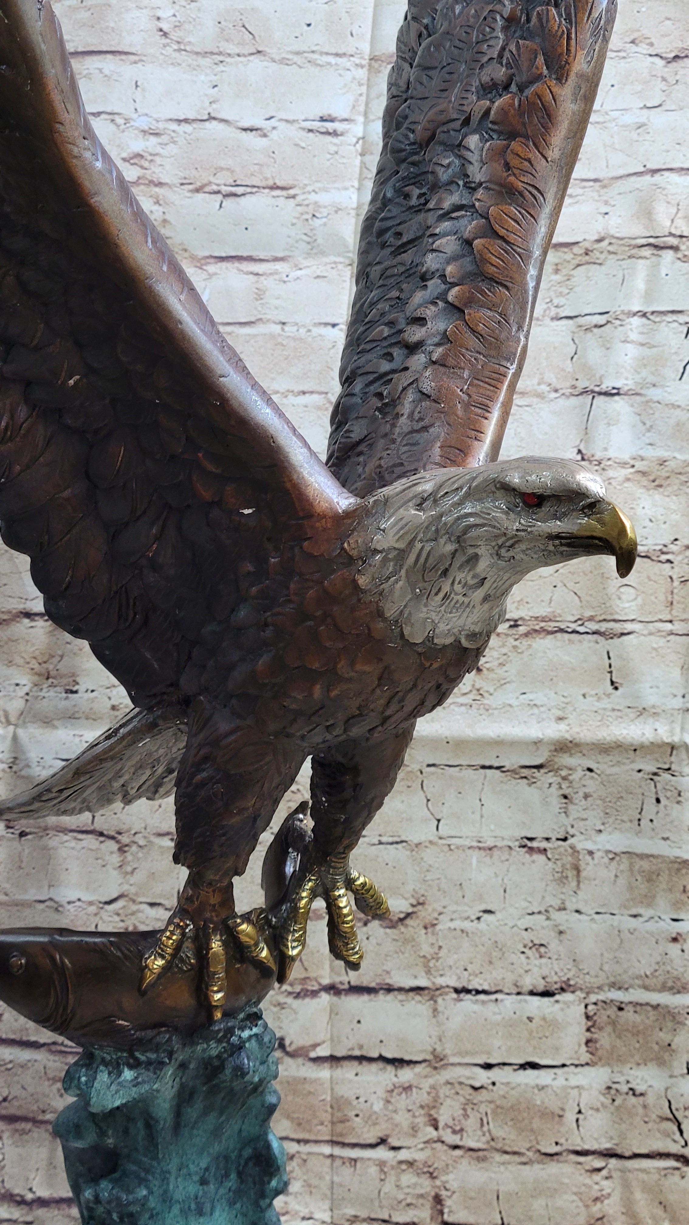 American Bald Eagle Bronze Sculpture 37" x 19"