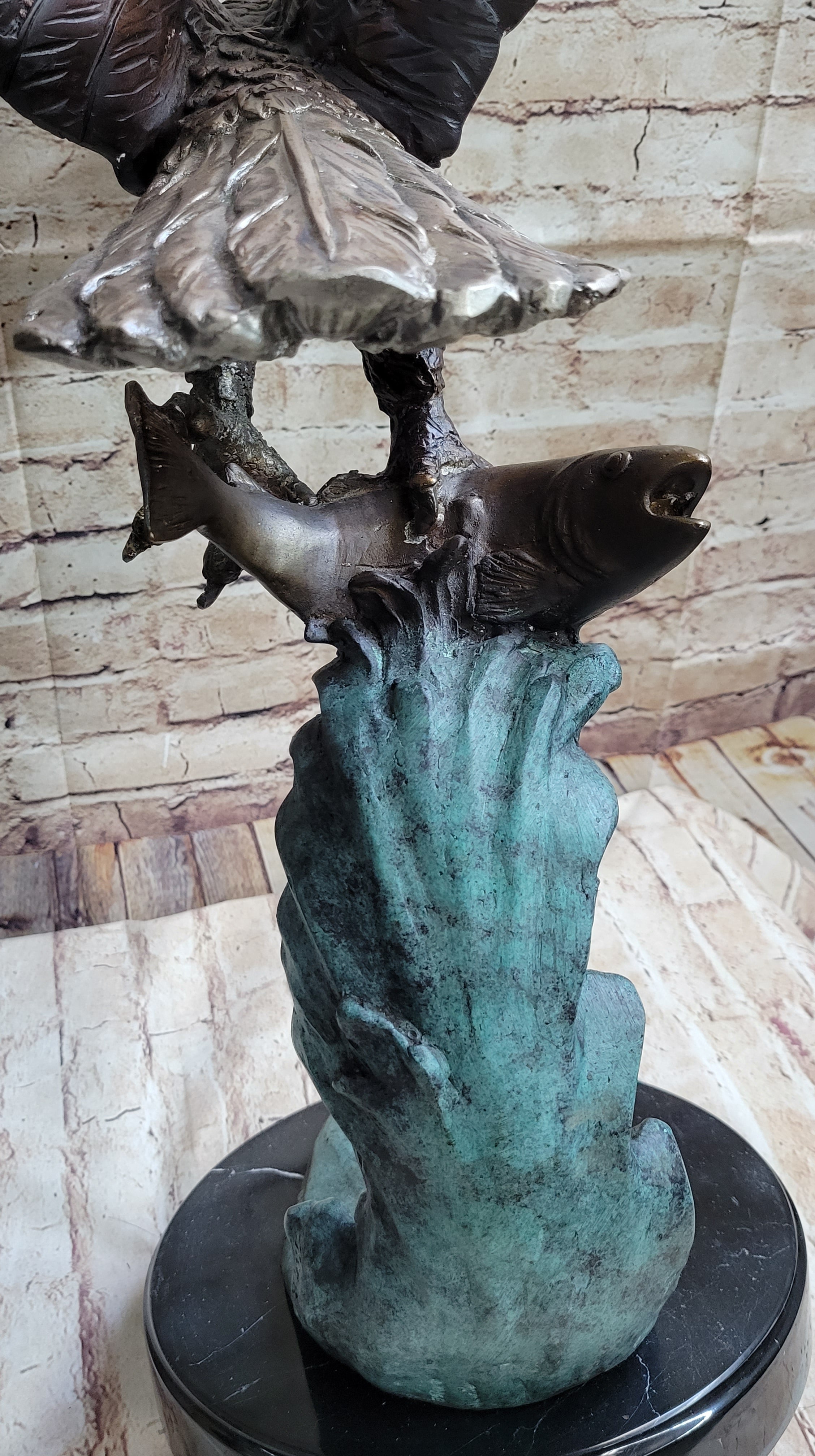 American Bald Eagle Bronze Sculpture 37" x 19"