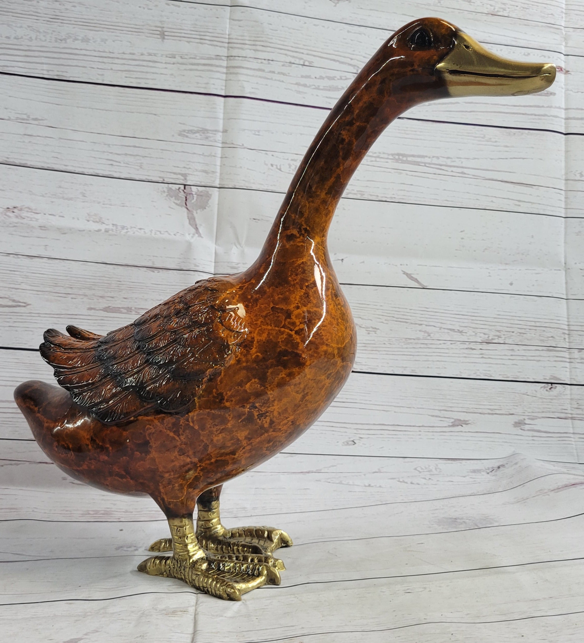 Vienna Bronze Garden Duck 15" x 17" Highly Detailed Colors
