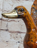 Bronze Metal Duck Flapping Wings Sculpture Signed J. Moigniez