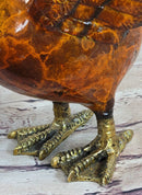 Bronze Metal Duck Flapping Wings Sculpture Signed J. Moigniez
