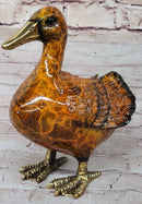 Bronze Duck Figure Real Bronze Patina 8" x 7"