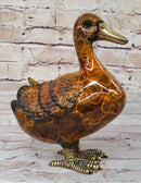 Bronze Duck Figure Real Bronze Patina 8" x 7"