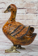Bronze Duck Figure Real Bronze Patina 8" x 7"