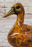 Bronze Duck Figure Real Bronze Patina 8" x 7"