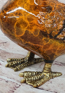 Bronze Duck Figure Real Bronze Patina 8" x 7"