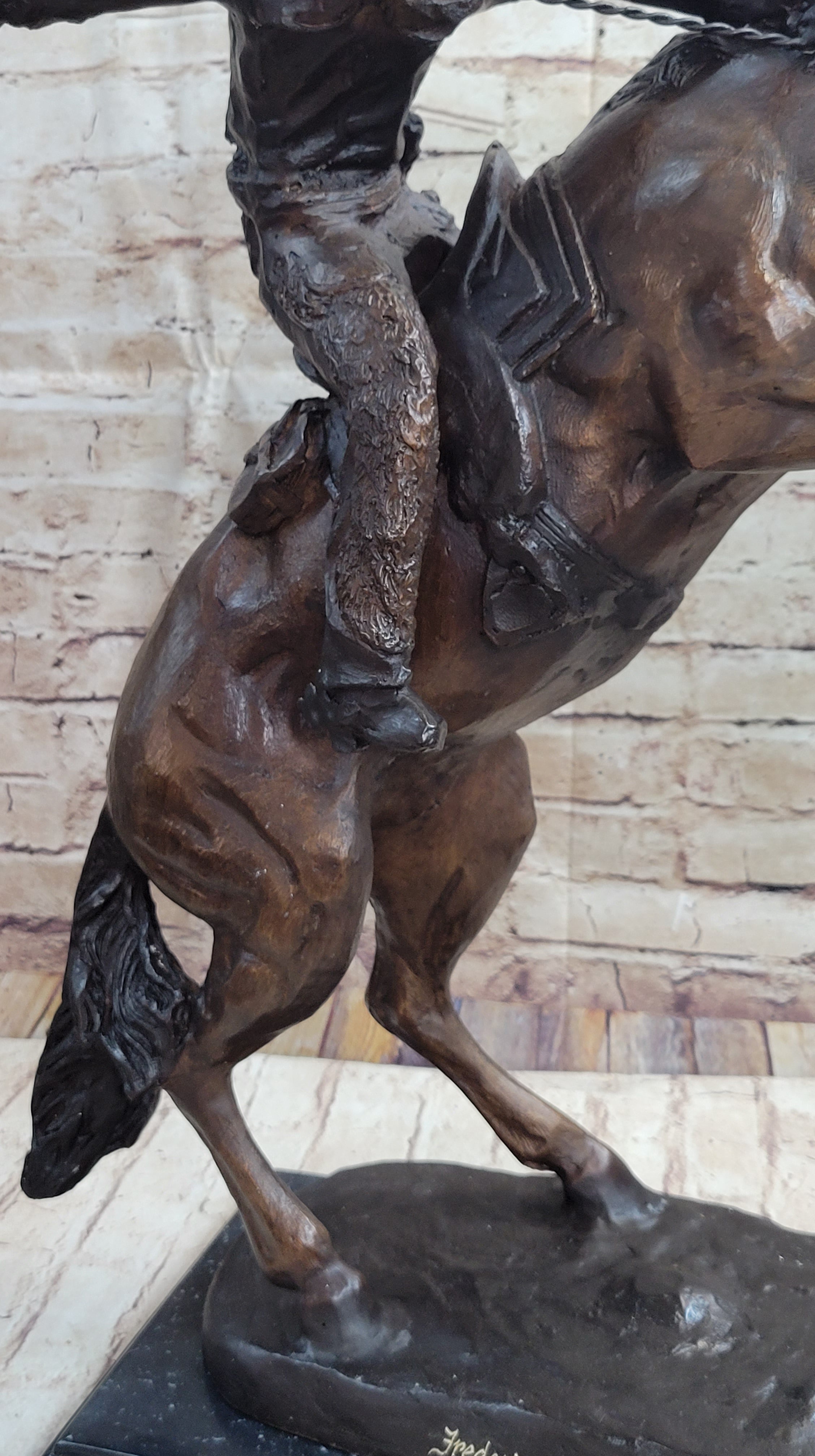 WOOLY CHAPS Frederic Remington Western Bronze Sculpture 23" x 23"