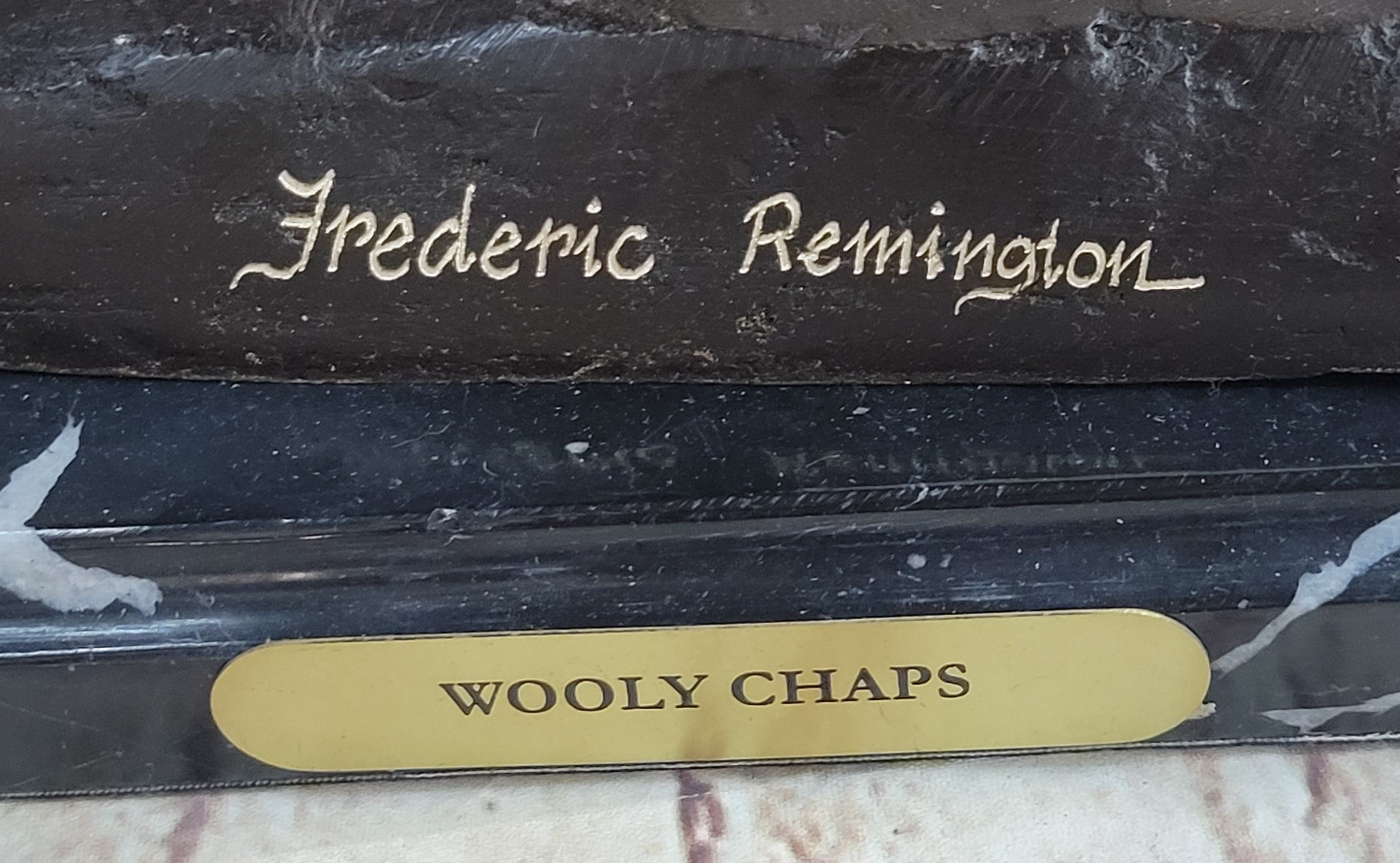 WOOLY CHAPS Frederic Remington Western Bronze Sculpture 23" x 23"