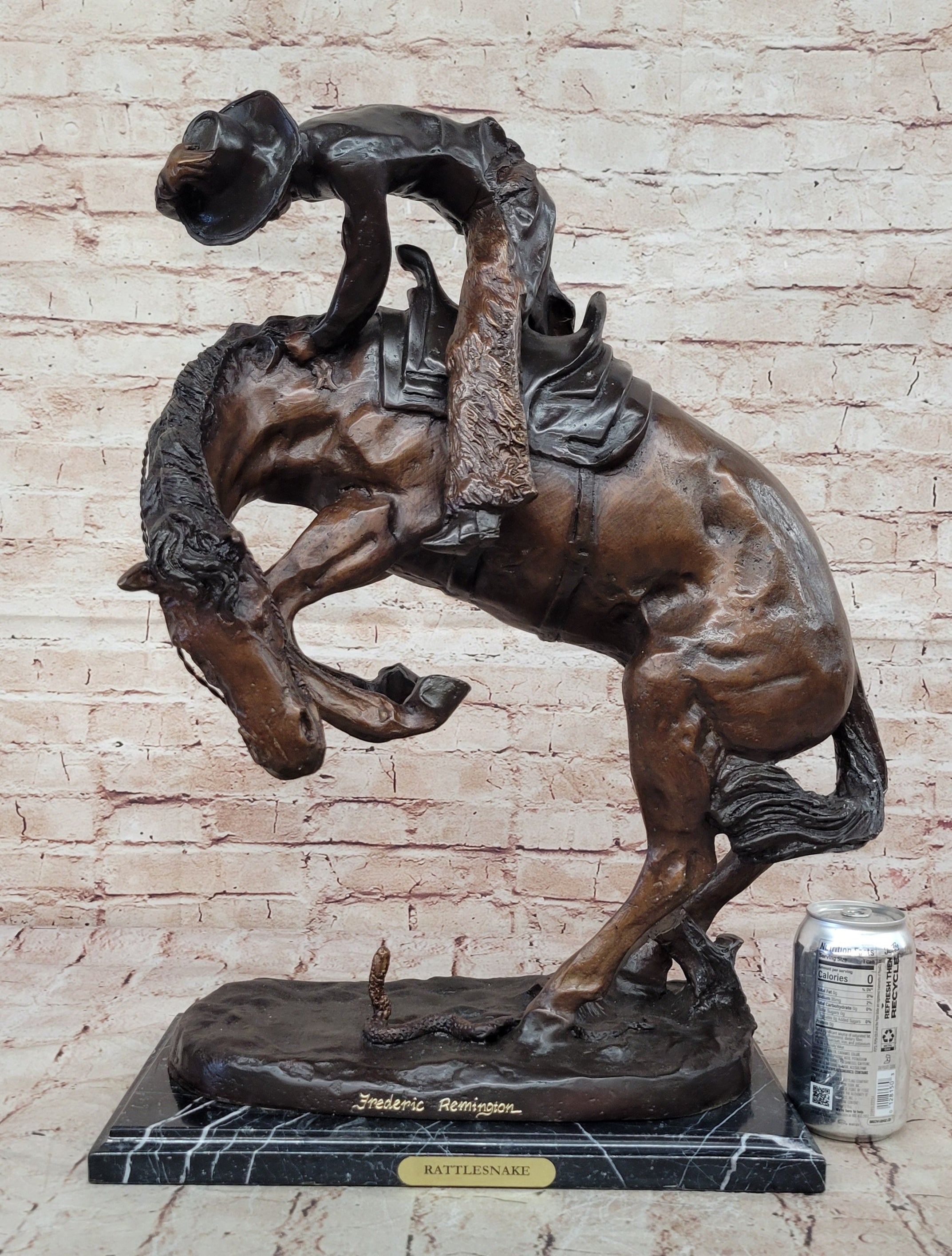 Rattlesnake by Frederic Remington Bronze Sculpture 21" x 17"