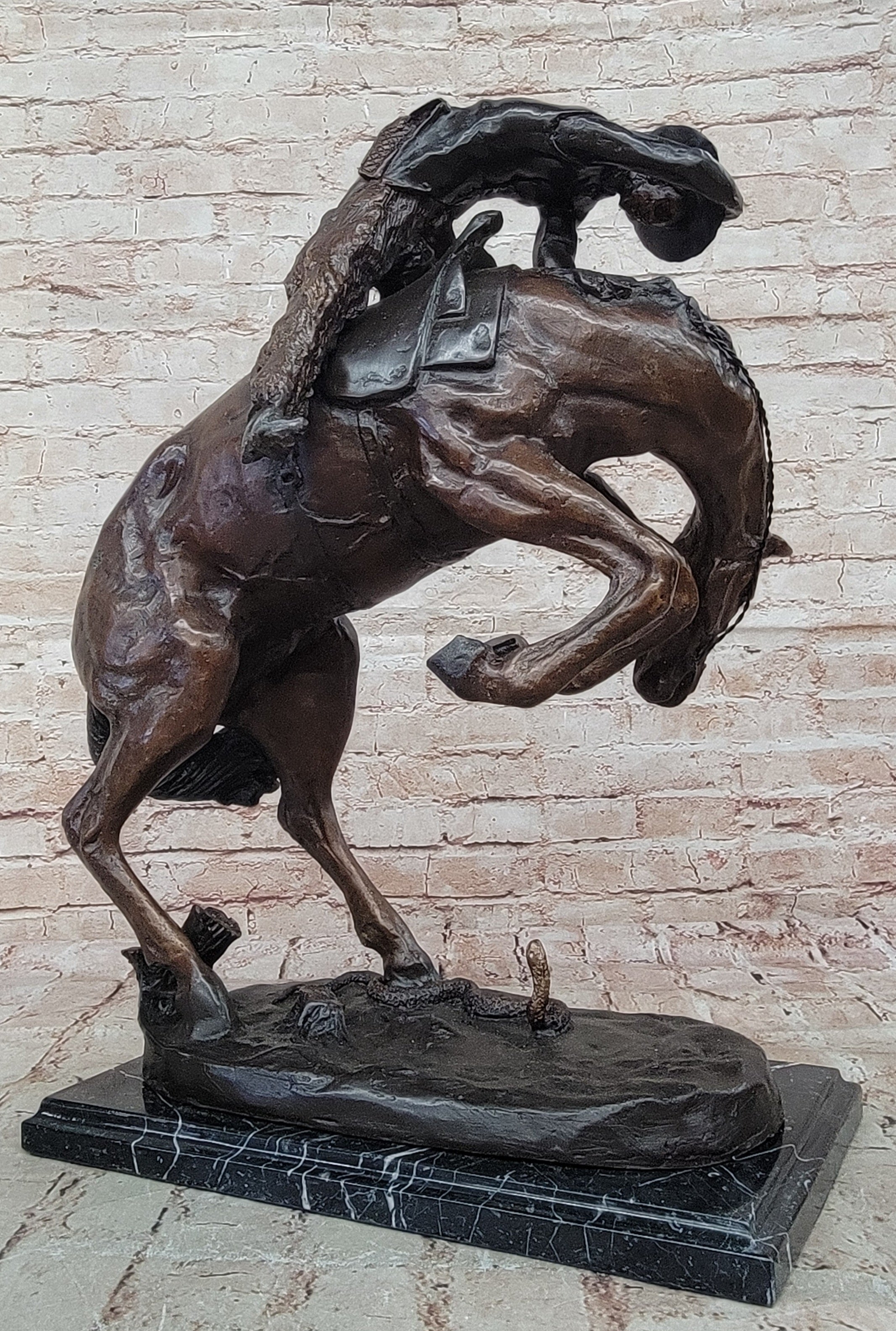 Rattlesnake by Frederic Remington Bronze Sculpture 21" x 17"